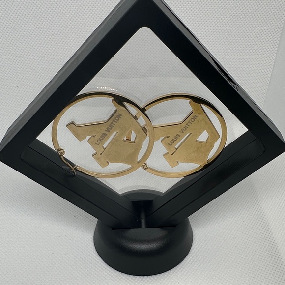 Earrings Luxury Gold and Pink Logo Hoop Earrings Absolutely Gorgeous 😻💯 - Picture 5 of 5